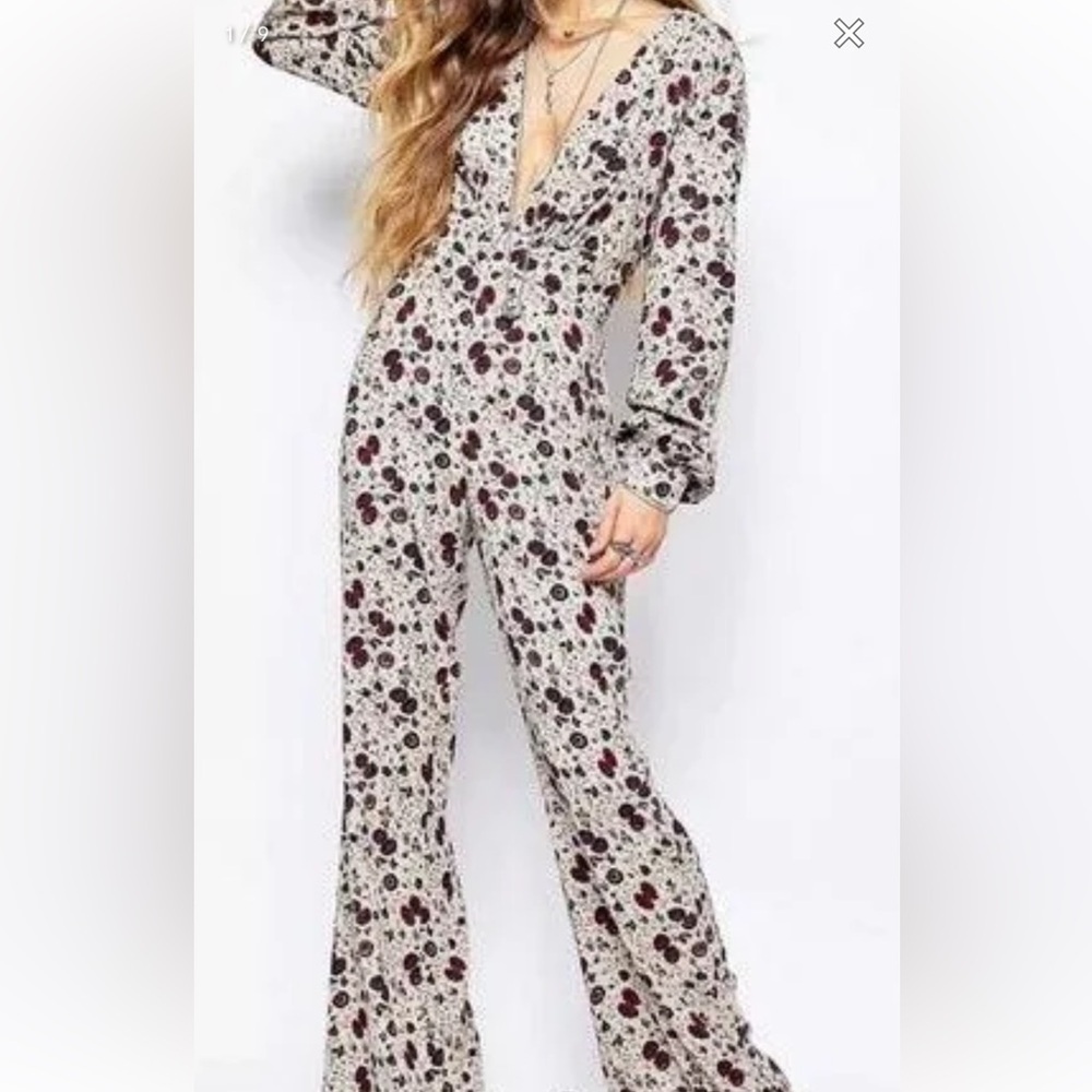 Free People Women's Some Like It Hot Jumpsuit in Almond Combo size 2